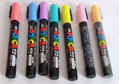 7 Pens PC-3M POSCA Multi-Surface Paint w/Water-Based Ink, 9-1.3mm Artist Markers