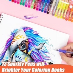 36 Colors Gel Pens Set for Adult Coloring Books, Colored Gel Marker with 40% …