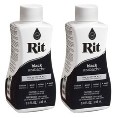 Rit Dye Liquid Fabric Dye, 8 fl oz, Black, 2-Pack 2 Items, Black