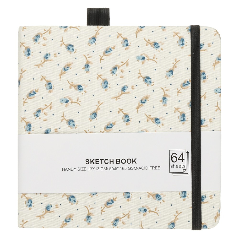 5.1×5.1″ Watercolor Sketchbook, 64Sheet 165GSM/112lb, Blue Flower