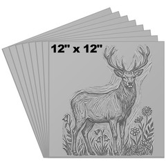 Yeaqee 4 Pcs 12 x 12 Inch Linoleum Block Rubber Carving 12 x 12 Inch, Gray