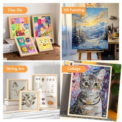 Wooden Canvas Panels with Easel Set – Complete Art Supplies for Artists, I