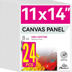 Painting Canvas Panels 11X14 Inch, 24 Bulk Pack – 8 Oz Triple Primed 100% Cotton