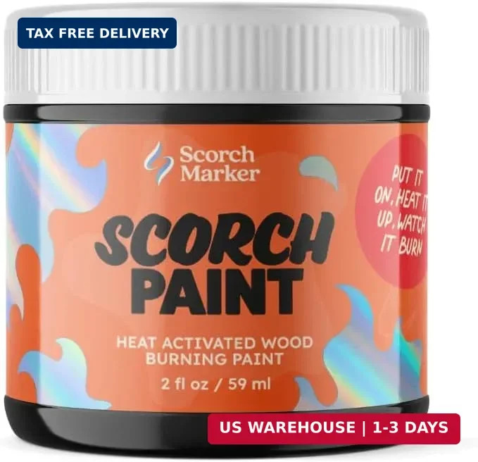 Scorch Marker SCORCH PAINT – Wood Burning Paint for Crafts, Stencils, DIY Projec