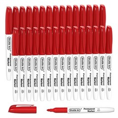 Shuttle Art Permanent Markers, 30 Pack Red 1 Count (Pack of 30),