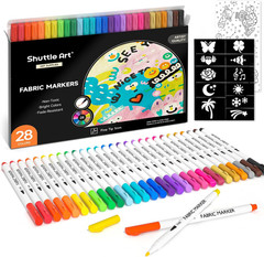 28 Colors Fabric Markers, Permanent Markers for T-Shirts Clothes