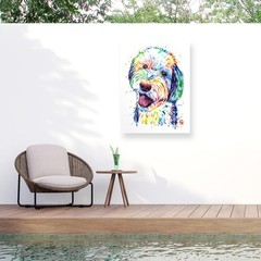 Outdoor Canvas Art – Lisa Whitehouse ‘Sheepadoodle’ Wall Art for Outdoor Spac…