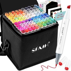 Alcohol Markers Fine Chisel – 101 Colors Dual Tip Coloring Markers for…