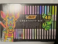 BIC Creativity Kit 48 Count Artists’ Pens & Markers Set, Multicolor