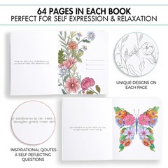 Adult Coloring Books 2 Pack Mindfulness Gratitude Inspirational Quotes Relaxatio