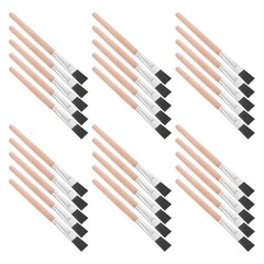 30 Pcs Flat Paint Brushes with Wood Handle Nylon Bristles for Painting Crafts