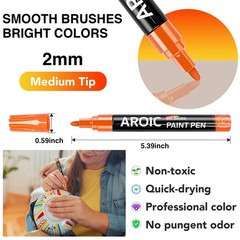 48 Pack Oil-Based Paint Markers Medium Tip – Low Odor Rock Painting Pens for …