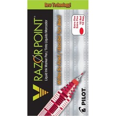 Pilot PIL11022 Razor Rollerball Pen 0.5mm Red Ink 12/Dozen