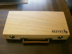 Vintage Reeves Wooden Artist Carry Storage Box Some Supplies Included