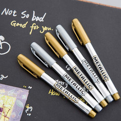 Metallic Marker Pens, 6-Pack Metallic Gold Silver Permanent Markers, Fine Point
