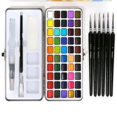 New Grabie Premium Watercolor Paint Set 50 Colors. Paint Brush Tools Included