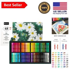 Soft Oil Pastels Collection: 48 Shades – Non-Toxic Art Supplies for All Ages
