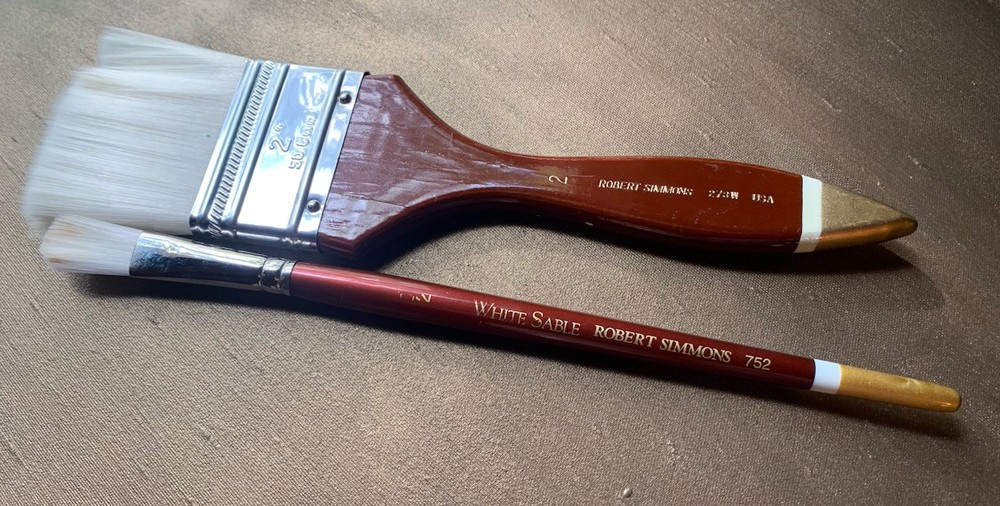 Robert Simmons White Sable 1/2 752 Sky flow Wash Paint Brush Discontinued Set