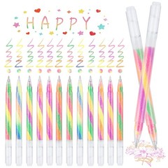 Rainbow Gel Pens,12 Pack Mixing of 3 Colors Gel Pens with Glitter, Magic Fun …