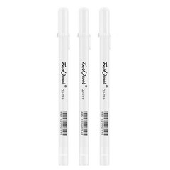 3* 0.8mm White Gel Ink Pen Drawing Art Fine Tip Sketching Painting Marker Tool