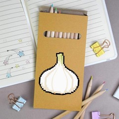 12 x ‘Pixel Style Garlic Bulb’ Long Colour Pencils (PE00090487)