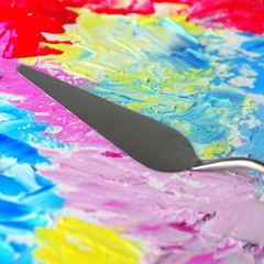 2pcs No.1 Painting Palette Knives Stainless Steel Spatula Beech Wood Handle