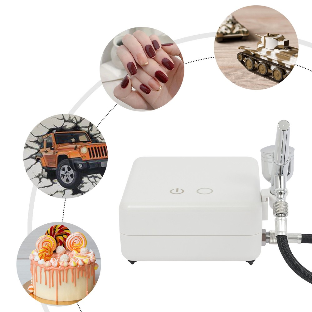 White Airbrushing Tool Kit High Pressure Air Brush Tools With Air Compressor