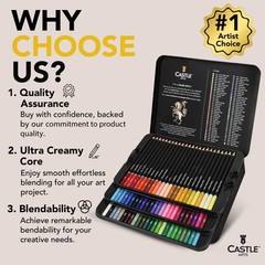 Castle Art Supplies Colored Pencils Set | 72 1 Count (Pack of 72), Multicolor