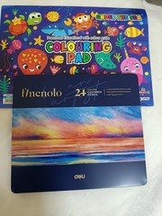 Deli Finenolo 24 Clored Pencils Set -Smooth 3.8mm Leads- Rich Pigment Colors.