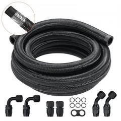10AN Fuel Line Kit, 10 FT Fuel Hose Kit, 0.55″ Nylon Stainless Steel Braided…