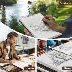 Mixed Media Sketchbook 9″ x 12″ – Multimedia x (Pack of 1), Burgundy