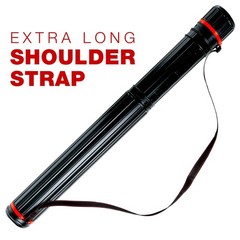 Drafting Drawing Poster Tube Black Telescoping Dia: 3-1/4″ Len: 25″ to 42 1/2″