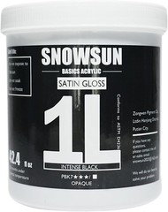 SNOWSUN Charcoal Black Bulk Acrylic Paint 2 Pack 1 L /42.4 oz Large Containers