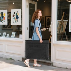 Light Weight Art Portfolio Bag, Artist Canvas Case with Detachable Shoulder S…