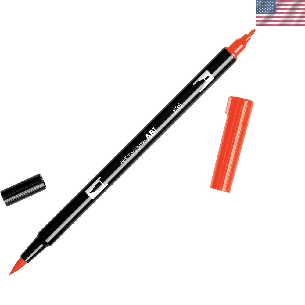 Professional Grade Warm Red Dual Brush Marker – Non-Bleeding & Non-Toxic