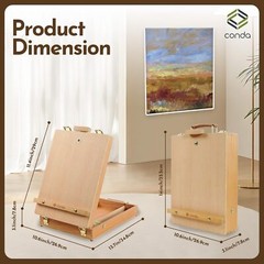 Premium Wooden Sketch Box Easel – Adjustable Tabletop Art Easel for Painting …