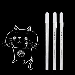 3PCS/Set White Gel Ink Marker Pen Drawing Art Fine Tip Sketching Painting Tool