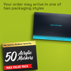 ARTISTRO 50 Acrylic Glass Paint Markers – Paint Pens for Glass Marking, Rock Pai