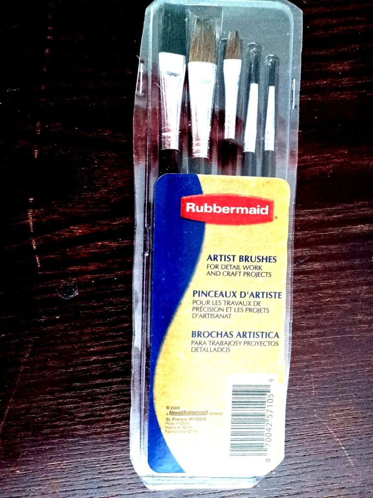 Rubbermaid Artist Brushes – Set of 5 – Vintage