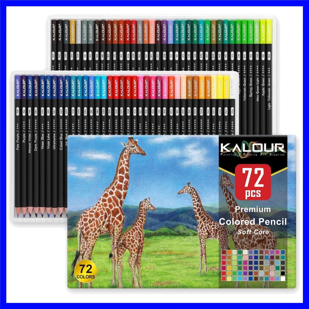 Artistic 72 Colored Pencils – Soft Core for Effortless Blending & Shading