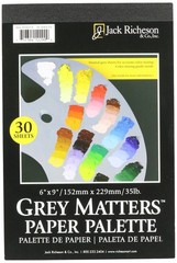 Jack Richeson Grey Matters Disposable Paper Palette, 6 x 9 in, 6 x 9 Gray