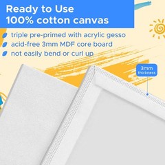 20 Pack Mini Canvas 4×4 Inch Small Painting Canvases for Beginners Art Set NEW
