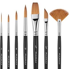 Sable Watercolor Brushes Professional Kolinsky Sable Brushes 7pcs – Dagger Po…