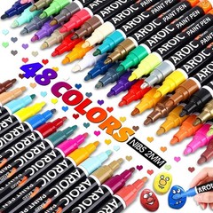 48 Pack Oil-Based Paint Markers Medium Tip for Wood Metal Glass Canvas