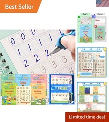 Innovative 5-Pack Calligraphy Copybook for Kids – Includes Wooden Tracing Board