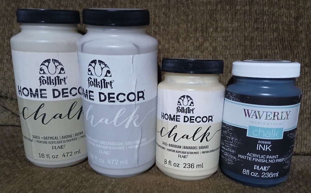 Lot NEW Folk Art Home Decor &Waverly Matte CHALK PAINT 16 &8 Oz Black Cream Gray