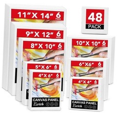 48 Pack Canvas Boards for 48 Pack(4×4 4×6 5×6 6×6 8×10 10×10 9×12 11×14)