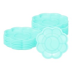Paint Tray Palette, 3.2″ Flower Shape Palette Painting Tray(Green, 16pcs)
