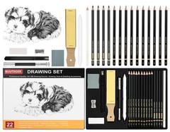 BUUTIIGER Drawing Sketch Pencil Set of 22 – Graphite Pencils (6H-10B), Black