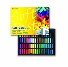 MUNGYO Soft Pastel 64 Color Set Square Chalk 64 Count (Pack of 1), Multicolor
